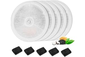 NautyPaws - Fontana per gatti, 5 filtri e 5 spugne compatibili con 1,85 l/1,8 l/2 l, filtro di ricambio 2.0 e 3.0 al carbone attivo