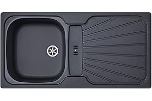 Liquida CMP5GR 1.0 Bowl Reversible Graphite Grey Kitchen Sink with Waste Kit