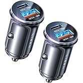 LISEN 2Pack Car Phone Charger USB C Car Charger 54W+54W [USBC 36W+USBA 18W] PD3.0 12V USB Socket Fast Charge [Metal] Cigarett