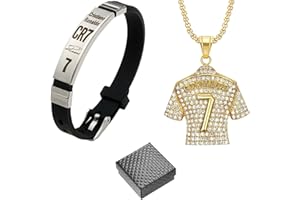 JBLJDWD 3PCS Football Stuff, Football Gifts for Boys, Boys Necklace Kids Football Accessories Things Unique Sport Theme Jewelry Gift for Soccer Fans(Gold)