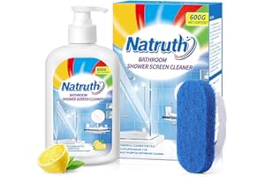 NATRUTH Bathroom Shower Screen Cleaner, 500ml/17.6oz Bathroom Glass Cleaner, Limescale Remover for Shower Screen&Shower Head, Faucet and Tile