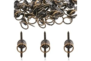 URROMA Small Antique Bronze Metal Ring Pull Handles 60 Pcs Small Drawer Pulls for Art Crafting Decorative Scrapbooking Cards DIY