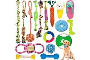 AMAYGA Set Giocattoli per Cani, 17 Pezzi, Corda, Resistenti Grandi, per Cucciolo