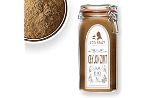 ‎EDEL KRAUT MANUFAKTUR DES LEBENS Ceylon Zimt BIO gemahlen - 450g im Premium Glas | EDEL KRAUT | 100% reiner BIO Zimt Ceylon - frei von jeglichen Zusatzstoffen - wenig Cumarin - kontrolliert biologischer Anbau