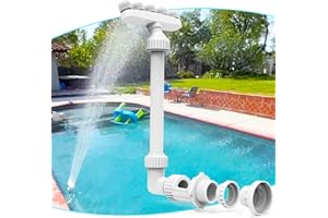 MILYN Cascada de piscina para colocar sobre suelo y piscinas empotradas, cascada ajustable con 5 boquillas, accesorios de piscina divertidos, estanque de cascada, accesorios para piscina al aire libre para