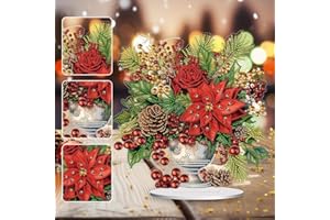 Starnearby DIY Diamond Painting Weihnachtsdeko, 5D Diamant Painting Kit Weihnachtsbaum, Diamant Malerei Kunst Set Weihnachten Ornamente Geschenke (Weihnachtsbaum J)