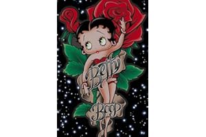 HUANNY Kit de peinture diamant 5D à faire soi-même pour adultes et enfants, peinture à strass ronds avec strass, point de croix, art diamant et pois (Betty Boop 30,5 x 40,6 cm)