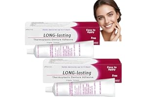 MUBUNI 2PCS Thermoplastic Denture Adhesive Cream,Denture Fixation Adhesive for Adults,False Teeth Silicone Reline Kit,Comfortable Long Holding Convenient Dental Glue,Denture Adhesive Repair Kit for Teeth
