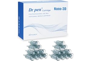 BESTAUTY Dr. pen Ultima M8/M7S - Cartridges Nano-3D, 20 pezzi, per la cura degli occhi, la pelle rossa, l'epidermide sottile e la pelle sensibile, autentiche cartucce Dr pen Ultima M8/M7S (20 pezzi, Nano-3D