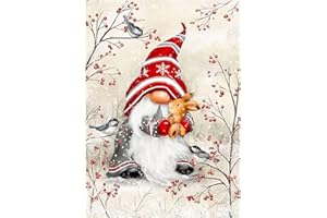 RICUVED Gnomes Diamond Painting Kits for Adults,Christmas Diamond Painting Kits,5D DIY Round Full Drill Winter Diamond Art Kits Craft for Home Wall Art Decor 30X40cm