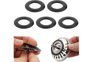 LIAMGUS 5 pcs sink plug rubber seal, bath plug seal, sink seal, Basket Strainer Plug Waste Rubber Washer, for Kitchen Sink Accessories (Convex)