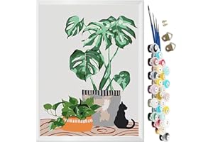 KEEMOSO Peinture par Numero,Acryliques Peinture par Numéros pour Adultes Débutants Enfants,DIY Paint by Numbers Kit sans Cadre 40X50CM-Bambou à dos de tortue