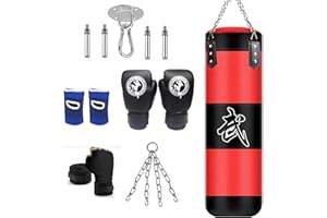 HXIZMY Sacco Boxe Adulti Appendere: Palestra per MMA Allenamento Borsa(Non Riempiti)