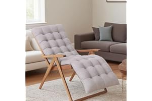 CINY Sun Lounger Cushions, Outdoor Sun Lounger Cushion, Replacement for Garden Chaise Lounge, Sun Chair & Poolside Furniture, 48 * 155 * 8cm,for Indoor Outdoor Patio Reclining Chair(Gray)