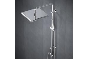 Görbach Colonna Doccia Acciaio Inox Senza Miscelatore Fori Muro Regolabili Set Doccia a Pioggia Con Soffione Doccia in acciaio INOX 30 * 30 quadrato