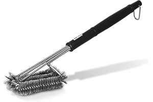 Enders szczotka do szyszczenia grilla z włosiem ze stali szlachetnej uchwyt z tworzywa sztucznego, do czyszczenia rusztów stalowych, rusztów żeliwnych, rusztów ze stali szlachetnej, czarny 8814