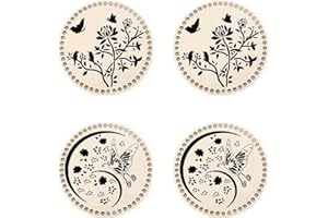 EULAPGOE Fondo de Crochet para Cestas, 4 Piezas Fondo de Madera Natural para Cestas, 15cm Fondo de Crochet para Cestas, Cestas de Crochet, Fondo de Madera para Cestas