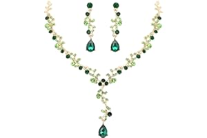 Clearine Matrimonio Sposa Foglia Goccia Cristalli Collana Orecchini Set Filigrana Gioielli Set