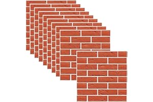 HONATRV 10 piezas de Papel Pintado 3D Ladrillo Revestimiento Pared Efecto Ladrillo 3D Paneles Revestimiento Pared Ladrillo Papel Pintado Pared Ladrillo para Salón Dormitorio Fondo de Pared Decoración Arte