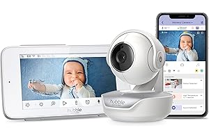 Hubble Connected Nursery Pal Premium 5" Baby Monitor Camera and Audio, NightVision; Pan Tilt Zoom; 2Way Talk & Room Temp Sensor, 1000ft Range, Privacy mode, Secure Baby Monitor with Smartphone App