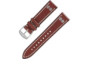 Laco Relojes de aviador de piel – XL 20 mm – 20,5 cm de largo – Remaches – Banda de repuesto – Calidad única – Acabado excepcional, Cuero