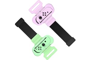MENEEA Bracelets pour Just-Dance 2026 2025 2024 2023/Zumba Burn It Up pour Nintendo Switch 1 &Swith OLED Model pour Joypad, Sangle Elastique Ajustable, Deux Tailles pour Adultes et Enfants, 2 Packs Rose‖