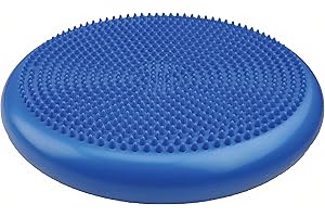 PHYSIOWORX Inflatable Wiggle Wobble Cushion - Autism Sensory Equipment, 35cm Diameter - Balance Cushion for Kids with ADHD, 2 Tactile Surfaces with Varying Textures, Pump NOT INCLUDED (Blue)