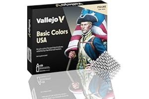 Silu- Silu Vallejo Model Color U.S.A. 70.140. Set de peintures Vallejo avec 16 boules de mélange en acier inoxydable, modèle couleur pour peindre des maquettes, des miniatures et des dioramas