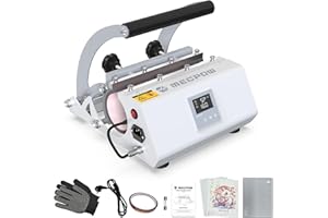 Mecpow Pressa a Caldo per Tazze Bicchiere 11-30 oz, con temperatura a tempo regolabile, Intervallo di Temperatura 0-250℃, per tazze di vetro Mugs, con Heat-Resistant Tape, Protective Gloves ecc