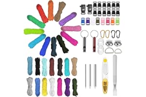 EUBSWA Paracord 4mm Seil Paracord 550, 26 Stück Nylonschnur für DIY Armband Lanyard Schlüsselbund Hundehalsband Hundeleine