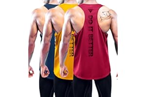 Boyzn Men's 1 or 3 Pack Y-Back Workout Tank Tops, Dry-Fit Athletic Muscle Sports Tank Top, Summer Breathable Mesh Vest Top for Men, Gym Fitness Bodybuilding Sleeveless T-Shirts for Training Running