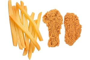 LONGHAO 12 pcs,GefäLschte Pommes Frites,Simulation Gebratenes,Gekocht Gebraten Huhn,Gebraten Huhn Modell,KüNstliche Lebensmittel Modell,Pommes Frites Und BrathäHnchen-Set,Zur Anzeige Von Requisiten/Modellen