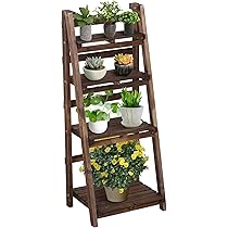 Yaheetech Plant Rack Wood Flower Rack Outdoor Flower Stairs 6 Levels Plant Stairs Multi-Tier Wooden Rack 120.5 x 25 x 96.5 cm Flower Stand for Garden