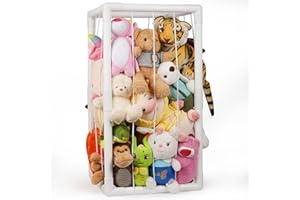 Fittoway Stuffed Animals Storage, Floor Standing Stuffed Animal Holder Plush Organizer Stuffed Animal Zoo Storage Cage Display for Bedroom Nursery Playroom (Medium)