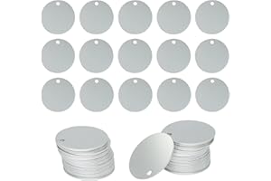 StayMax Runde Aluminium Gravur Rohlinge Etiketten Stanzen Rohlinge 25 Packung Durchmesser 4 cm (Silber)