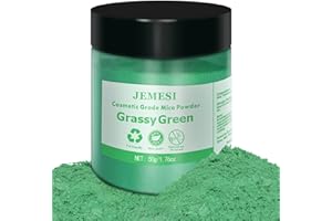 JEMESI Colori per Resina Epossidica,50g Erba Verde Mica Polvere Colorante Polveri Perlato per Sapone, Bomba da Bagno, Resina Epossidica, Slime, Candele, Acquerello, Cosmetici