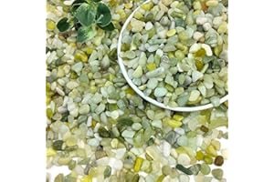 SHIZWU Garden Stones, Polished Jade Gravel for Garden, Plant Pots, Fish Tank, Aquarium, Landscaping, Vase Fillers, Christmas Cactus and Succulents (6-9mm, 0.9kg)