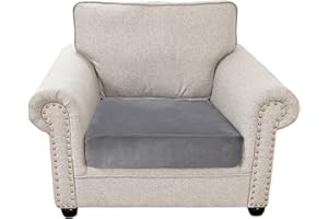 QELUS Velvet Sofa Seat Cushion Cover, 1/2/3/4 Seaters L-Shaped Couch Seat Slipcover, Furniture Protector Cover Separated (Gray,1 Seater)