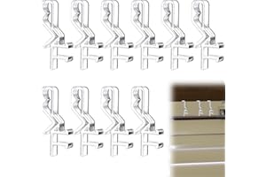 MEKEET 10PCS Valance Clips Transparent Plastic Window Blind Clips Hidden Channel 1.87Inch Valance Blind Clips for Horizontal Mini Wood Blinds Retainer Holder for The Valance with a Groove in The Back
