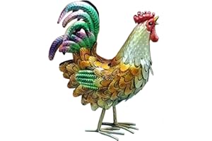 MECC Metallo Rooster Decor, Metallo Animal Yard Art Lawn Ornament Figures Artwork per Outdoor, Patio, cortile e Decorazione Domestica Della Cucina (golden)