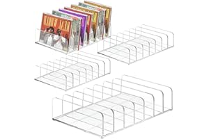 Niuny Supports pour CD Transparents 4Pcs Supports de Rangement pour CD Porte-CD Transparent CD Storage Rack Rangement CD pour CD/DVD Ombre à Paupières Palette de Maquillage Cosmétiques et Livres