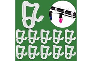 BEUEYFR Christmas Light Clips Hooks, 50 PCS Gutter Hooks for Outdoor String Lights Gutter Clips for Hanging Outdoor Lights Christmas Village Accessories