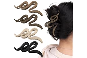 Lvefyti 4 Stück Große Haarklammer für dickes Haar,13cm Haarspangen mit Wellenform,Rutschfest aar Jaw Clips,Haarstyling Zubehör für Frauen Mädchen