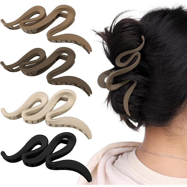 6 Stück Flache Haarklammern – Schwarz & Braun, 3 Stile, Für Alle Haartypen