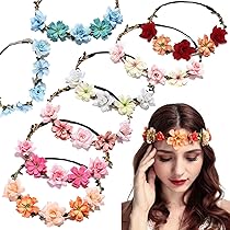 Lot De 8 Couronnes Fleurs, Corolle, Bandeau Et Bandeaux Pour Femmes Et Mariées Mariages, Fêtes Et Festivals