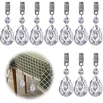 Glarks 10-Piece Rose Gold Tablecloth Weights Set - Crystal Teardrop Prism Clips For Outdoor Picnics & Indoor Decor