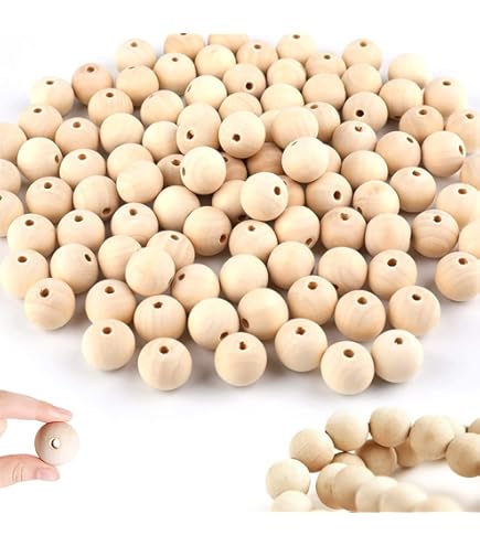 Perle Di Legno Naturale Da 4-50 Mm Palline Senza Piombo - Foto 4