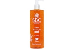 SBC Skincare Arnica Gel 500ml Fast Absorbing Vegan Arnica Montana Gel for Muscle Relief, Joint & Muscle Pain, Sports Recovery, Pre & Post Workout Massage, Tension & Fatigue Relief