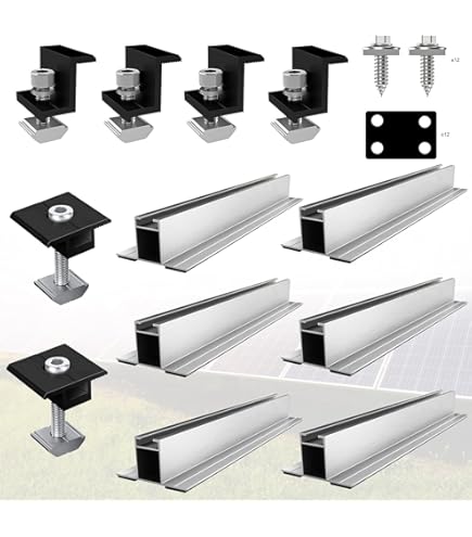 4 Staffe Montaggio Pannelli Solari In Alluminio - Per Tetto, Camper, Barca, Con Viti M8 - Foto 11