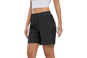 Rdruko Womens Cargo Shorts Drawstring Elastic High Waisted Summer Casual Quick Dry Outdoor Shorts for Work Travel Golf Hiking Walking Water Resistant